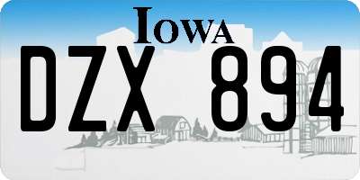 IA license plate DZX894