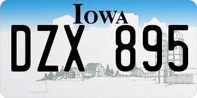 IA license plate DZX895