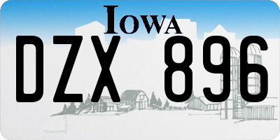 IA license plate DZX896
