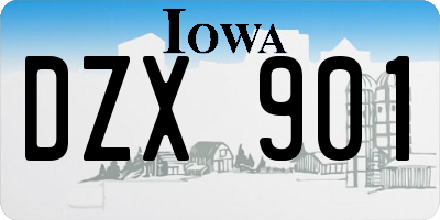 IA license plate DZX901