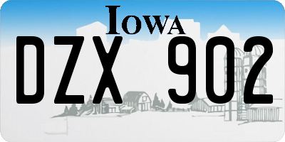 IA license plate DZX902