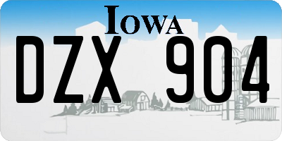 IA license plate DZX904