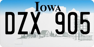 IA license plate DZX905