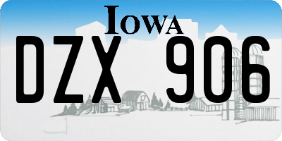 IA license plate DZX906