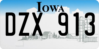 IA license plate DZX913