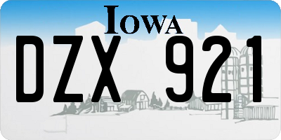 IA license plate DZX921