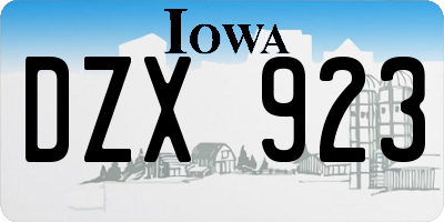 IA license plate DZX923