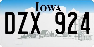 IA license plate DZX924