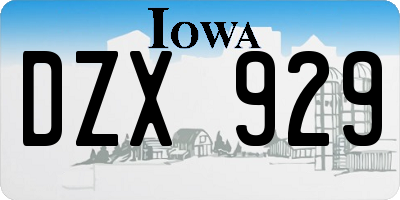 IA license plate DZX929