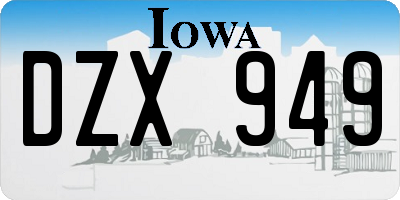 IA license plate DZX949