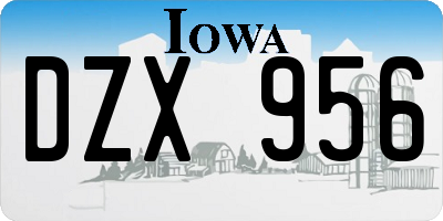 IA license plate DZX956