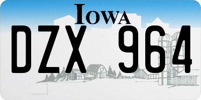 IA license plate DZX964