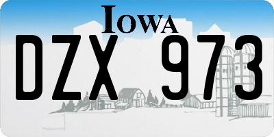 IA license plate DZX973