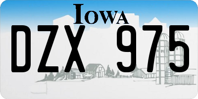 IA license plate DZX975