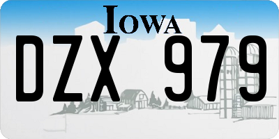 IA license plate DZX979