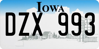 IA license plate DZX993