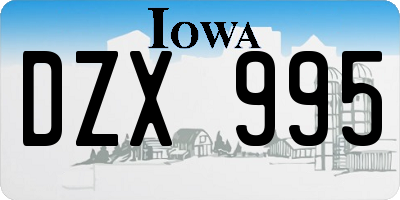 IA license plate DZX995