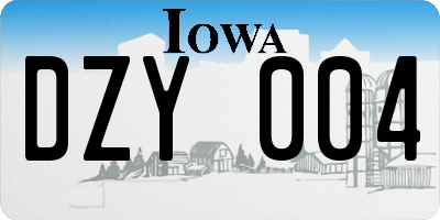 IA license plate DZY004