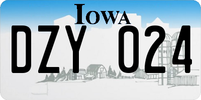 IA license plate DZY024