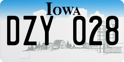 IA license plate DZY028