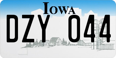 IA license plate DZY044