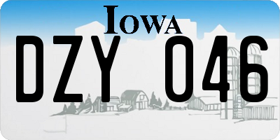 IA license plate DZY046