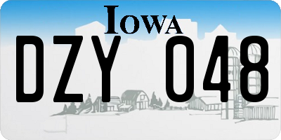 IA license plate DZY048