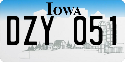 IA license plate DZY051