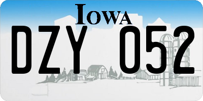 IA license plate DZY052