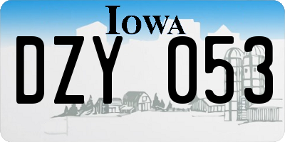 IA license plate DZY053