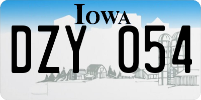 IA license plate DZY054