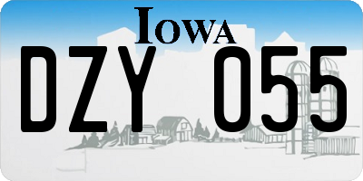 IA license plate DZY055