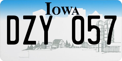 IA license plate DZY057