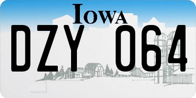 IA license plate DZY064