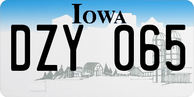 IA license plate DZY065