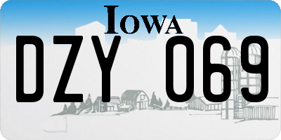 IA license plate DZY069