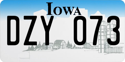 IA license plate DZY073