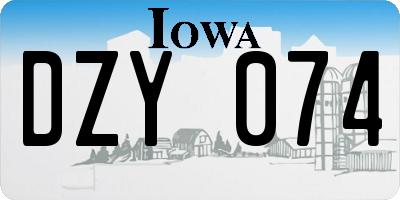 IA license plate DZY074