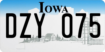 IA license plate DZY075