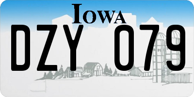 IA license plate DZY079