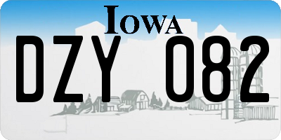 IA license plate DZY082