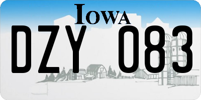 IA license plate DZY083