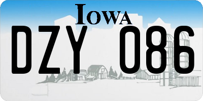 IA license plate DZY086