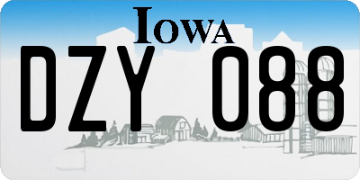 IA license plate DZY088