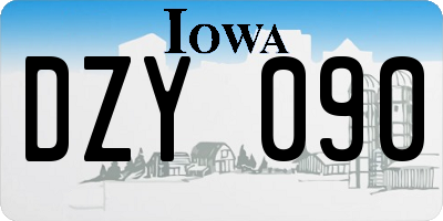 IA license plate DZY090
