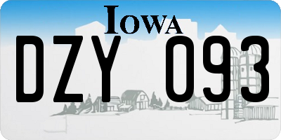 IA license plate DZY093