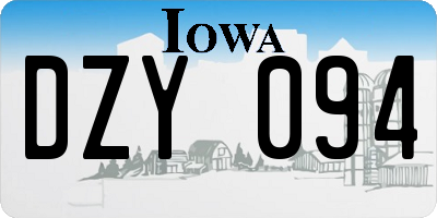 IA license plate DZY094