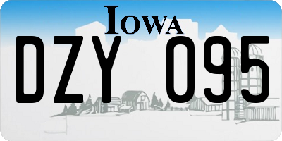 IA license plate DZY095