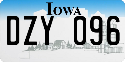 IA license plate DZY096