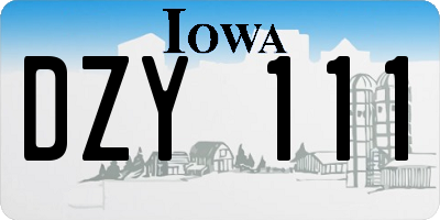 IA license plate DZY111